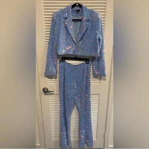 RESERVED musictalk - Nasty Gal Iridescent Sequin Blazer
